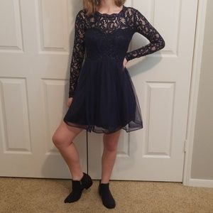 Juniors My Michelle Navy Formal Dress Sz 1